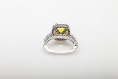 New $8000 5.50ct Natural Yellow Sapphire VS G Diamond 19k Gold HALO Wedding Ring