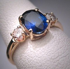 Art Deco 3.50 Ct Natural Sapphire Antique Vintage Wedding Ring 14K Rose Gold FN
