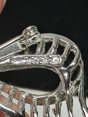 Vintage Gerry’s Silver Tone Openwork Ribbon Bow Brooch Pin Signed