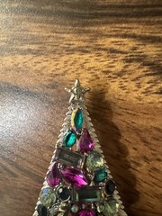 Vintage Hollycraft Purple & Green Christmas Tree Brooch Christmas Tree. Rare!