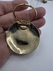 Vintage Filigree Gold Tone Scarf Ring With Locket 1.5” Round