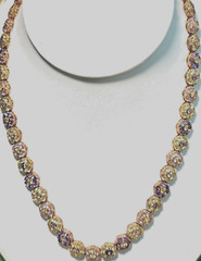 Stunning Vintage 16″ UTC Multi-color Floral Necklace Citrine, Lilac, pink topaz