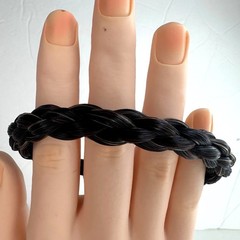 Authentic Hermes Circular Braided Leather Horsehair Bracelet Brown Vintage