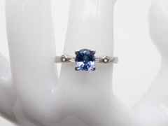 Estate $4000 1.50ct Natural Ceylon Blue Sapphire VS G Diamond Platinum Ring