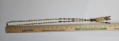 Avon Tassel Necklace Beaded Natural Long Statement Beaded Brown Yellow Signed NR