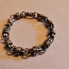 VTG Taxco Mexico Sterling Silver Coil Chain Bracelet