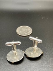 Vintage Drunken Tipsy Man Lamp Post Figural Gold Silver Tone Novelty Cufflinks