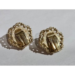 Lot of 4 Vintage Faux Pearl Gold Tone Clip On Costume Earrings
