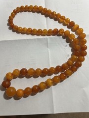 Antique Natural Butterscotch Yolk Baltic Amber Bead Necklace Graduated 60Gram