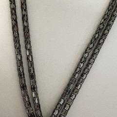 Vintage Mesh Chain Sautoir Necklace Long Flapper Statement Jewelry 24 inch