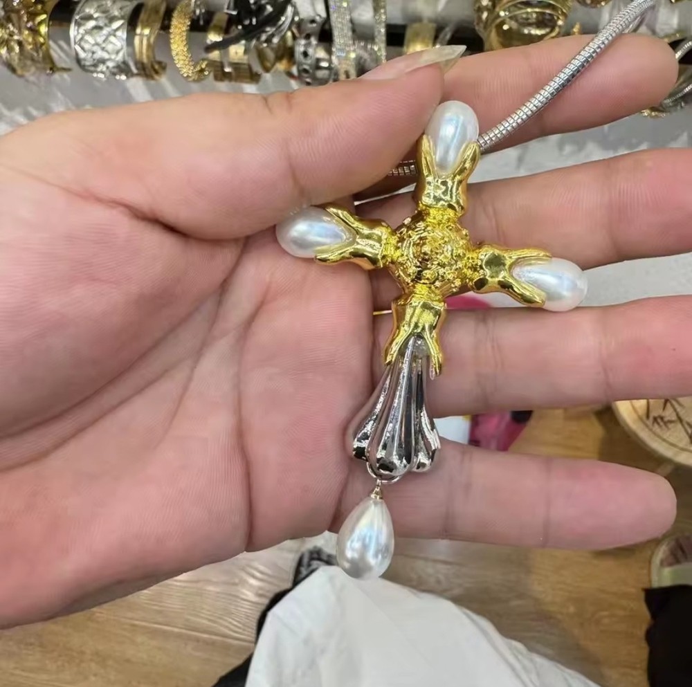 Schiaparelli Inspired Brooch Anatomy Bust Of The Divine Blessing Cross 3.5 In