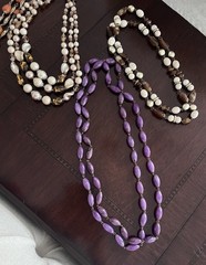Vintage Multicolor Beaded Pearl Glass Resin Necklace Lot Of 4 Japan Hong Kong