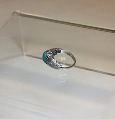 Vintage Turquoise Sterling Silver Ring, Size 5.50