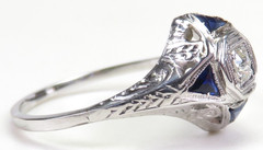 Antique Art Deco 1920’s Diamond Engagement Ring 14K-18K Size 6 UK-L1/2 EGL USA