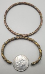 XS/S Copper & Mixed Metal Bracelets Amethyst Gemstone, Beads, Twist Bangl &Cuff