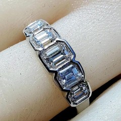 Original EARTH MINED DIAMOND Deco Wedding Band 2 CARAT PLATINUM Engagement Ring
