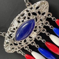 4th of JULY Perfect Gift Rare CAROLINE EMMONS Art Deco NEW Silver Tone Necklace