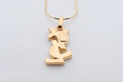 Yves Saint Laurent Vintage YSL Rhinestone Pendant Necklace Gold Tone Adjustable