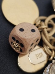John Wind Maximal Art Bracelet Charm 15 Charms Chunky Gold Plated Vintage
