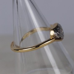 14Kt Gold Two Tone Finish Lab Created Diamond Art Deco 925 Sterling Silver Ring