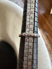 ANTIQUE ART DECO 1920’S NATURAL 6 DIAMOND BAND RING 14K WHITE GOLD SIZE 5.5
