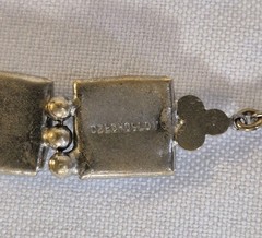 Blue Opaline Star Czech Glass Bracelet Square Silvertone Link 7 Inches Vintage
