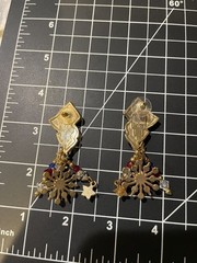3D Vintage Fourth Of July Lunch At The Ritz American Flag Earrings Rare HTF