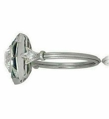 2Ct Art Deco Vintage Style Lab Created Diamond Engagement Ring 14K Gold Over Sil