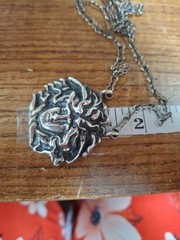 925 Antique Signed Anita Maria Medusa Necklace 18 Inches