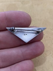 Vintage Sterling Silver 925 Tested Estate Acquired Onyx Marcasite Brooch Pin