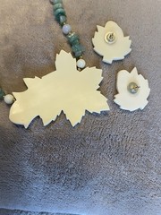 Vintage Lady Remington Inlaid Mother of Pearl and Stone Necklace/Earring Set