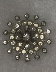 Vintage 50’s Starburst Crystal Brooch – 1.75” x 1.75” Estate