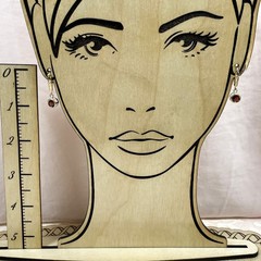 14K Garnet Drop Earrings, Yellow Gold Dangle, Bezel Set Natural Stones, Estate