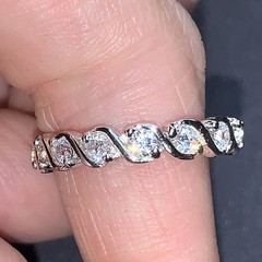 STERLING SILVER 925 Lot Ring HH48 Sz 6.5 Wedding Band Engagement Eternity Band