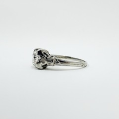 Antique 18k White Gold 0.65ct BELAIS Old European Cut Diamond Engagement Ring