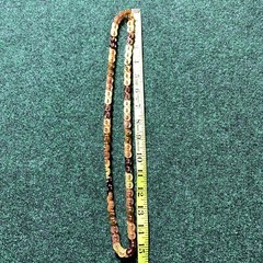 Button Necklace brown yellow autumn multicolor 16.5” drop metal connectors VTG