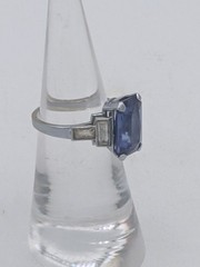 Antique Art Deco 14k 5 Ct Tanzanite/ Diamond Ring Size 5