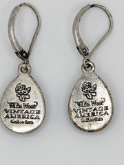 Nine West Vintage America Earrings Dangle Pierced Sodalite Leverback 1.25″ Blue
