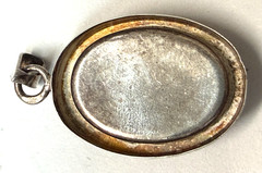 Vintage Sterling Silver 925 Baltic Amber Oval Pendant Cognac Honey Modernist