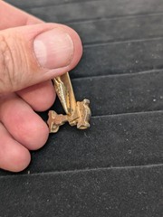 Vintage Mercury Industries Crane Valve Pipe Advertising Tie Bar Clip Gold Tone