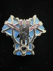 Sterling & Blue Lucite Brooch Pin AND Dress Clip Uncas Mfg. Co MCM Deco Design 2