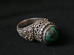 Vintage Sterling Silver Southwestern Malachite Handmade Ring. Make Offer! #377