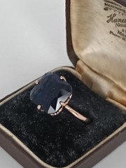 Vintage 1990-s 14 Ct Rolled Gold Sapphire Ring Size UK N US 6 3/4- Hallmarked!