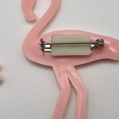 2 Vintage Hialeah Pink Flamingo Brooch Pin 1968 1969 Park Race Track Souvenir