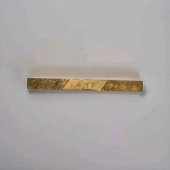 Antique Victorian C Clasp Monogram MJC Etched Wind / Waves Bar Brooch Pin 2.25″