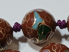 Cloisonne Strung 12mm Beaded Necklace 28″