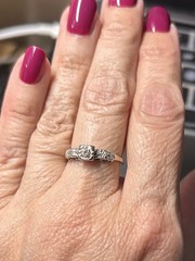 Vintage 1940’s Diamond Solitaire Engagement Ring – 14K White Gold Wedding Ring