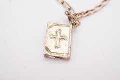 Vintage Sterling Silver 925 Bible Charm Bracelet 6.75″