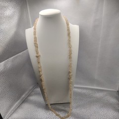 Vintage Rose Quartz Nugget Chip Necklace 16″