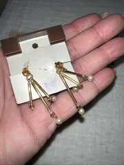 VTG NOS Napier Faux Pearl Jewelry Set Necklace Bracelet Pierced Earrings NWT